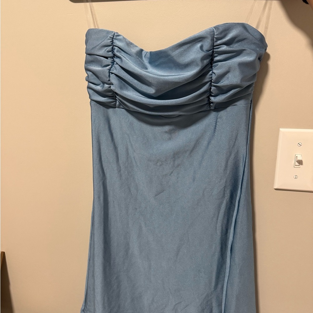 Windsor Blue Strapless Mini Dress